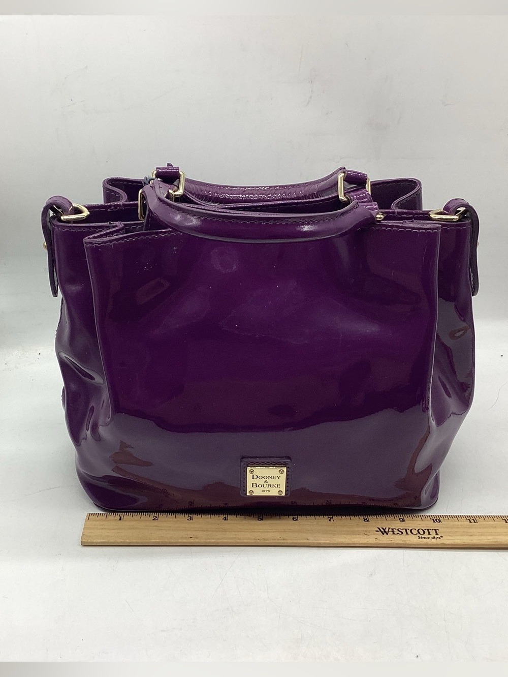 Dooney & Bourke Purple Patent Leather Satchel Handbag